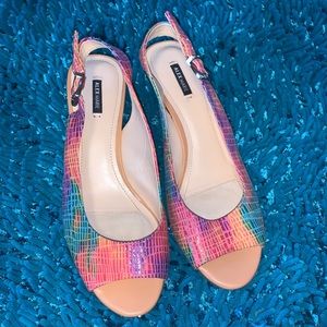 Alex Marie Rainbow Leather wedges size 10